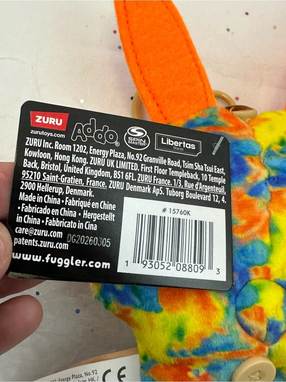 ZURU Fuggler Rabid Rabbit Multi-Color Plush Keyring 5” NWT - Picture 4 of 5